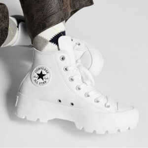 white leather hightop platform lugged converse